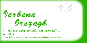 verbena orszagh business card